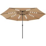  Vrtni suncobran LED s metalnim stupom 400 cm smeđe-sivi | shoptok.hr