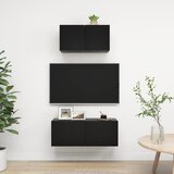 vidaXL Komplet TV omaric 2-delni črna iverna plošča Cene