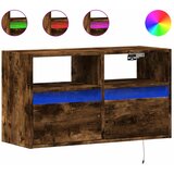 Maison Chic Stenska TV omarica - TV stojalo - Televizijska omarica z LED lučkami dimljeni hrast 80x31x45 cm, (21701080) Cene