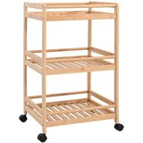  Kuhinjska Kolica s Kotačima Prirodna 46 x 38 x 76 cm Bambus | Eponuda.com