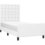  Okvir za krevet s uzglavljem bijeli 100x200 cm od umjetne kože | shoptok.hr