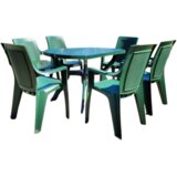 Sanja Ippi Baštenski set Rema, 6 stolica Ema ratan + Ovalni sto 120x80 cm, Zeleni Cene