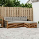  Set vanjskih sofa Prirodna i svjetlosiva 249,5 x 162,5 x 73 cm | shoptok.hr