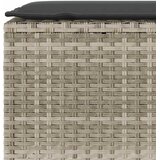  Vrtna klupa s jastukom svijetlosiva 110x30x40,5 cm poli ratan | shoptok.hr