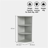 Vonhaus Kotna polica Shrewsbury, 3 delna, siva | Shoptok.si