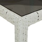  Vrtni stol 150x90x75 cm od kaljenog stakla i poliratana bijeli | shoptok.hr