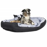 vidaXL Dvostrani perivi jastuk za pse sivo-crni 150 x 120 x 25 cm Cijene