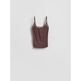 Reserved Top s čipkom - tamnosmeđe | shoptok.hr