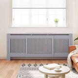 vidaXL Pokrov radiatorja 2 pcs Siva 205x20.5x81.5cm Konstruiran les | Shoptok.si