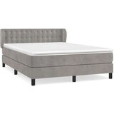  Box spring postelja z vzmetnico svetlo siva 140x200 cm žamet, (20789944) | Shoptok.si