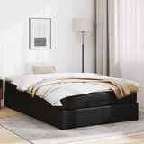 vidaXL Otomanski posteljni okvir z vzmetnico črn 120x190 cm um. usnje | Shoptok.si