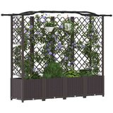  Dvignjeno ležišče s trellisom in streho Rjava 204 x 40 x 141 cm, (5000287867) | Shoptok.si