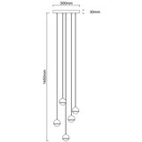 Open design OR85518 - led luster na sajli bolicina 5xLED/5W/230V zlatna/crna | Eponuda.com