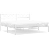  Metalni okvir za krevet s uzglavljem bijeli 193x203 cm | shoptok.hr