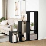 Pregrada regal za knjige 3 razine crni 123x29x123 cm drveni | shoptok.hr