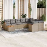  10-dijelni set vrtnih sofa s jastucima bež od poliratana | shoptok.hr