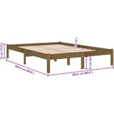 Za krevet od masivne borovine boja meda 200 x 200 cm | shoptok.hr