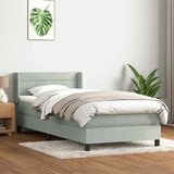 Box Spring krevet s madracem svijetlo sivi 80x220 cm samt | Eponuda.com