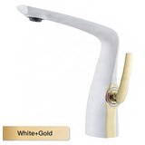 ELITE EDITION Deluxe moderna armatura za kopalniški umivalnik BS1531 | Pipa — Belo zlata | Shoptok.si