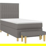  Box spring postelja z vzmetnico temno siva 90x200 cm blago, (20791387) | Shoptok.si