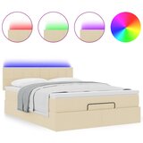  Otomanski krevet s madracem i LED krem 140x190 cm tkanine | shoptok.hr