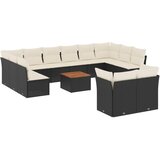  13-dijelni set vrtnih sofa s jastucima poliratan crni | shoptok.hr