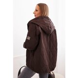 Kesi Włoski Women's quilted jacket with a hood brown | shoptok.hr