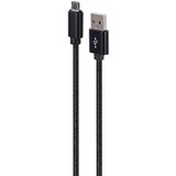 Gembird CCDB-mUSB2B-AMBM-6 Cotton braided Micro-USB cable with metal connectors, 1.8 m, black | shoptok.hr