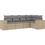 Maison Chic Seti vrtnega pohištva - Vrtna garnitura - Vrtni pohištvo set 5-delna z blazinami bež poli ratan, (21819106) | Shoptok.si
