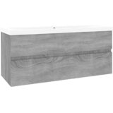  Ormarić s ugrađenim umivaonikom boja sivog hrasta sonome drveni Siva 100 x 38.5 x 45 cm | Shoptok.si
