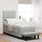 vidaXL Box Spring Postelja z Vzmetnico & Klopjo Svetlo Siva 80x200 cm Pliš | Shoptok.si