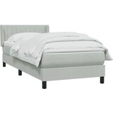Box Spring krevet s madracem svijetlo sivi 80x210 cm baršun | shoptok.hr