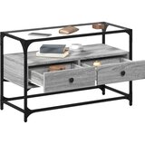 TV ormarić sa staklenom površinom boja hrasta 80x35x51 cm drvo | shoptok.hr