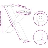  Noge za klub stolić u obliku slova X, 2 kom, bijele, 50 x (30-31) cm, čelik | shoptok.hr