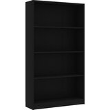 Maison Chic Knjižna omara - Knjižni regal 4-nadstropna črna 80x24x142 cm iverna plošča, (21724618) Cene