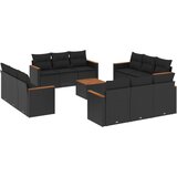  The Living Store Vrtna sedežna garnitura 13-delna z blazinami črn poli ratan - Vrtna Sedežna Garniture, (21452534) | Shoptok.si