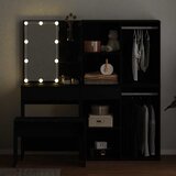  Set stola za oblačenje s LED 4 pcs Crni hrast Konstruirano drvo | shoptok.hr