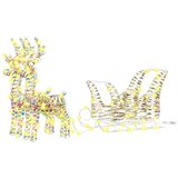 vidaXL Reindeer vuče saonice Topla bijela 30 x 12 x 54.5 cm PET | shoptok.hr