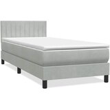 Box Spring krevet s madracem i LED svijetlo sivi 80x210 cm baršun | shoptok.hr
