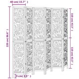 vidaXL Paravan 6-delni bel trden les pavlovnije | Shoptok.si