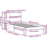 vidaXL Krevet s regalom z knjige bez madraca bijeli 100x200cm borovina | shoptok.hr