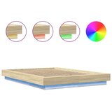 vidaXL Okvir kreveta s LED svjetlima boja hrasta 140 x 200 cm drveni | shoptok.hr