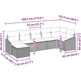  Set sofe 7 kom. Smeđa poliratan | shoptok.hr
