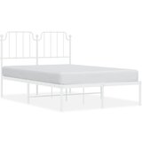  The Living Store Kovinski posteljni okvir z vzglavjem bel 120x190 cm - Posteljni Okvir, (21448922) | Shoptok.si