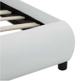  posteljni okvir z LED osvetlitvijo, umetno usnje, bela, 100×200 cm | Shoptok.si