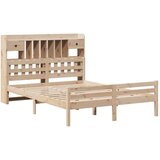 vidaXL Krevet s regalom za knjige bez madraca 140x200 cm od borovine | shoptok.hr