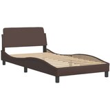  Okvir kreveta s LED svjetlima smeđi 100 x 200 cm umjetna koža | shoptok.hr