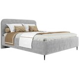 MID.YOU OBLAZINJENA POSTELJA 140 cm x 200 cm , les, tekstil, leseni material svetlo siva | Shoptok.si