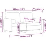  Dvosjed s ukrasnim jastucima plavi 120 cm baršunasti | shoptok.hr