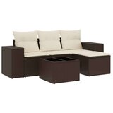 vidaXL 5-dijelni set vrtnih sofa s jastucima poliratan smeđi | shoptok.hr